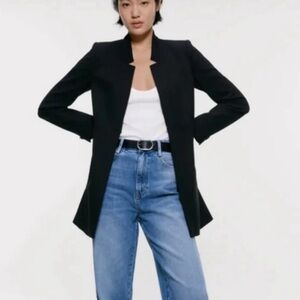 Zara Basic Inverted Lapel Longline Blazer